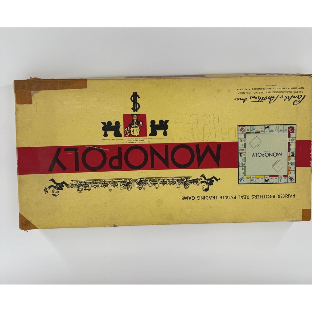 Vintage Monopoly Board Game Parker Brothers Real Estate Trading Game
